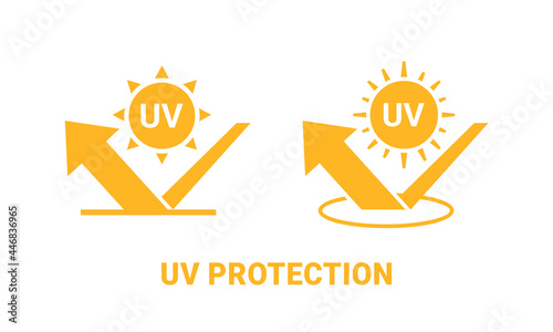 UV protection.UV radiation icon. Isolated on white background. Illustration vector photo