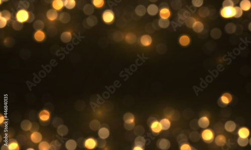 Light shining glowing bokeh lights, dust particles