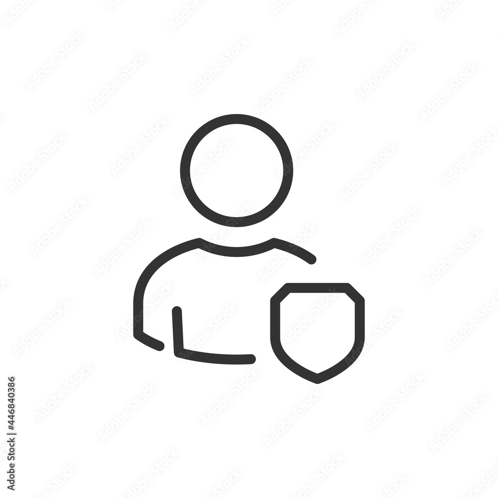 Fototapeta premium User profile privacy or authentication shield icon, secure personal data sign, account safety. Secure user login, protected, personal protection