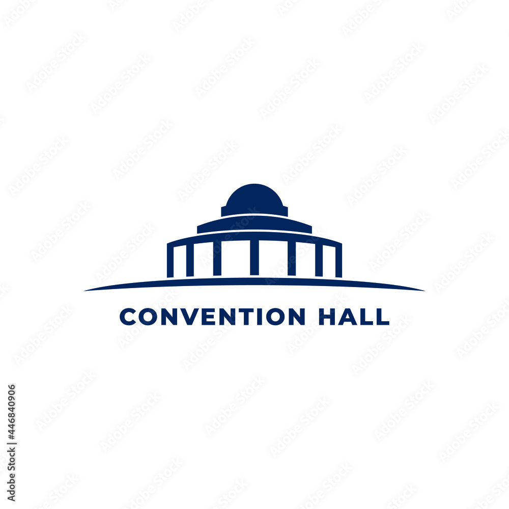 Convention hall silhouette vector image logo template