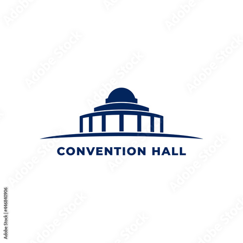 Convention hall silhouette vector image logo template