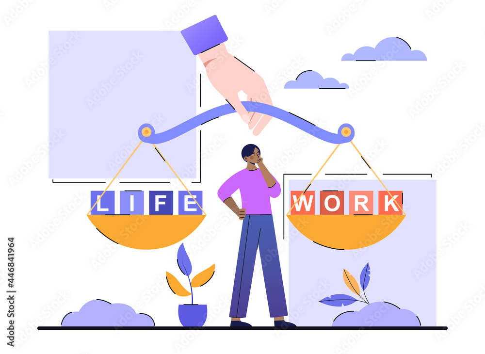 Work life balance concept. Man keep a balance between his career and ...