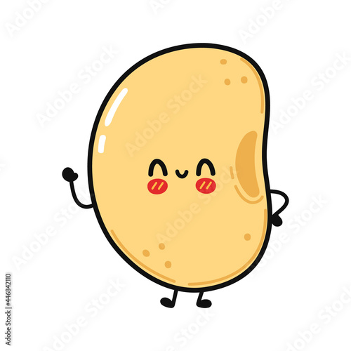 Cute funny soy character. Vector hand drawn cartoon kawaii character illustration icon. Isolated on white background. Soy character concept
