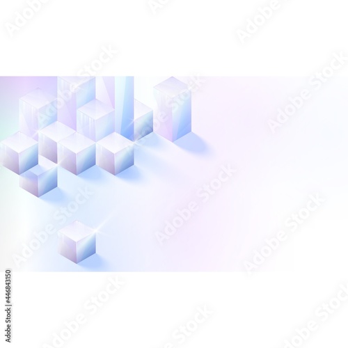 3D cube abstract design vector