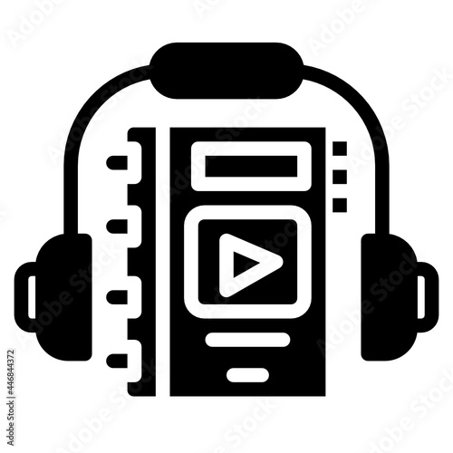 audiobook glyph icon