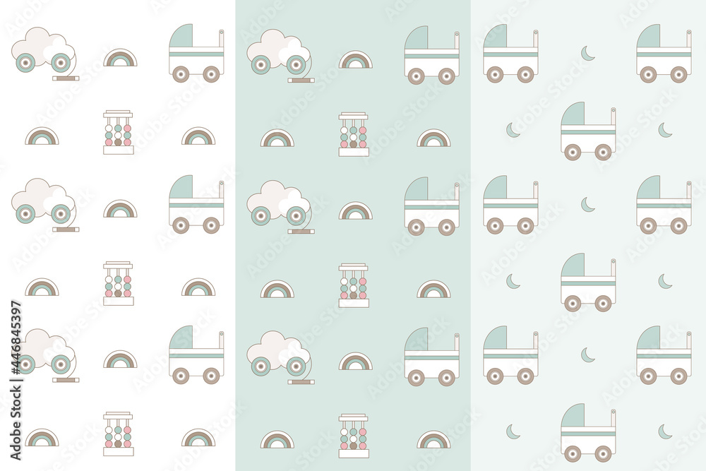 Fototapeta premium Collection of design elements for baby, kids, and children