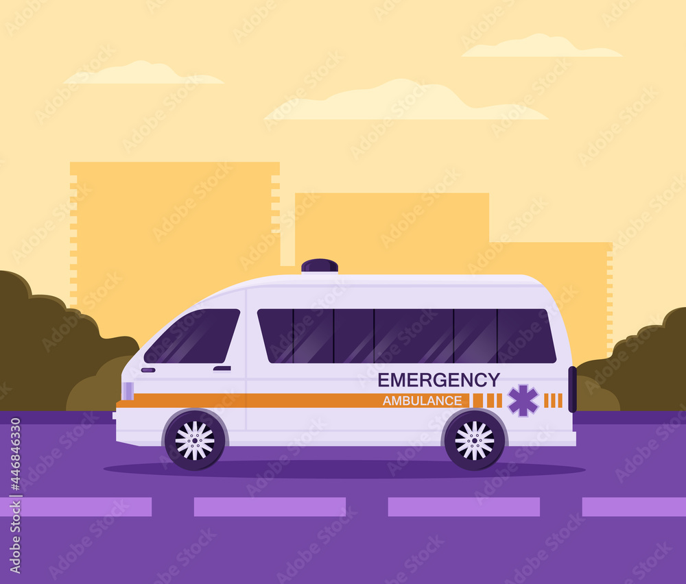 The ambulance had been alerted of the danger and was heading to the scene.
Illustration about emergency driving.