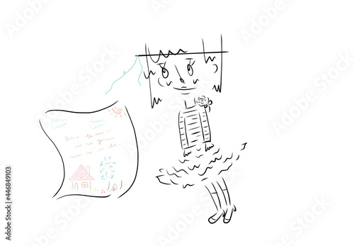 hand drawn sketch of a guitar