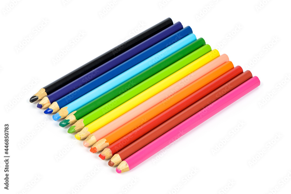 Set of colorful pencils on white background Set of colorful pencils on white background