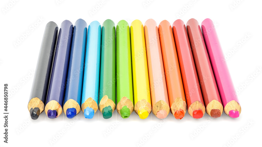 Set of colorful pencils on white background Set of colorful pencils on white background