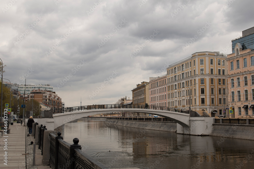 Bridge on Moscow river in the Moscow city