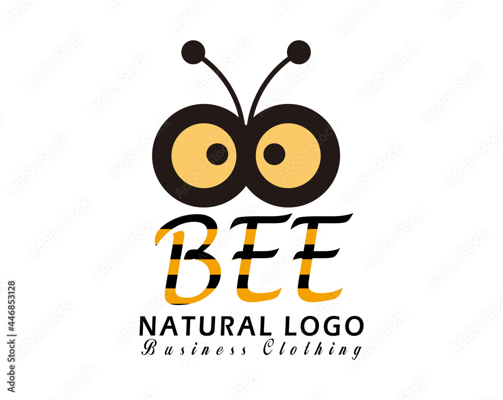 Fototapeta premium nature bee logo, honey product symbol vector illustration