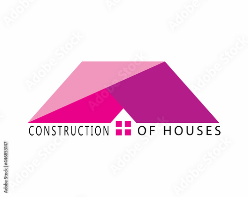 Real estate, builder logo, construction logo, creative logo house shape vector illustration color design template