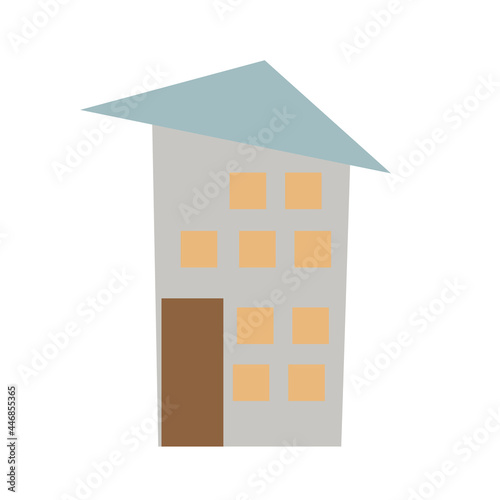 House illustration with simple childish style. Isolated on white background.