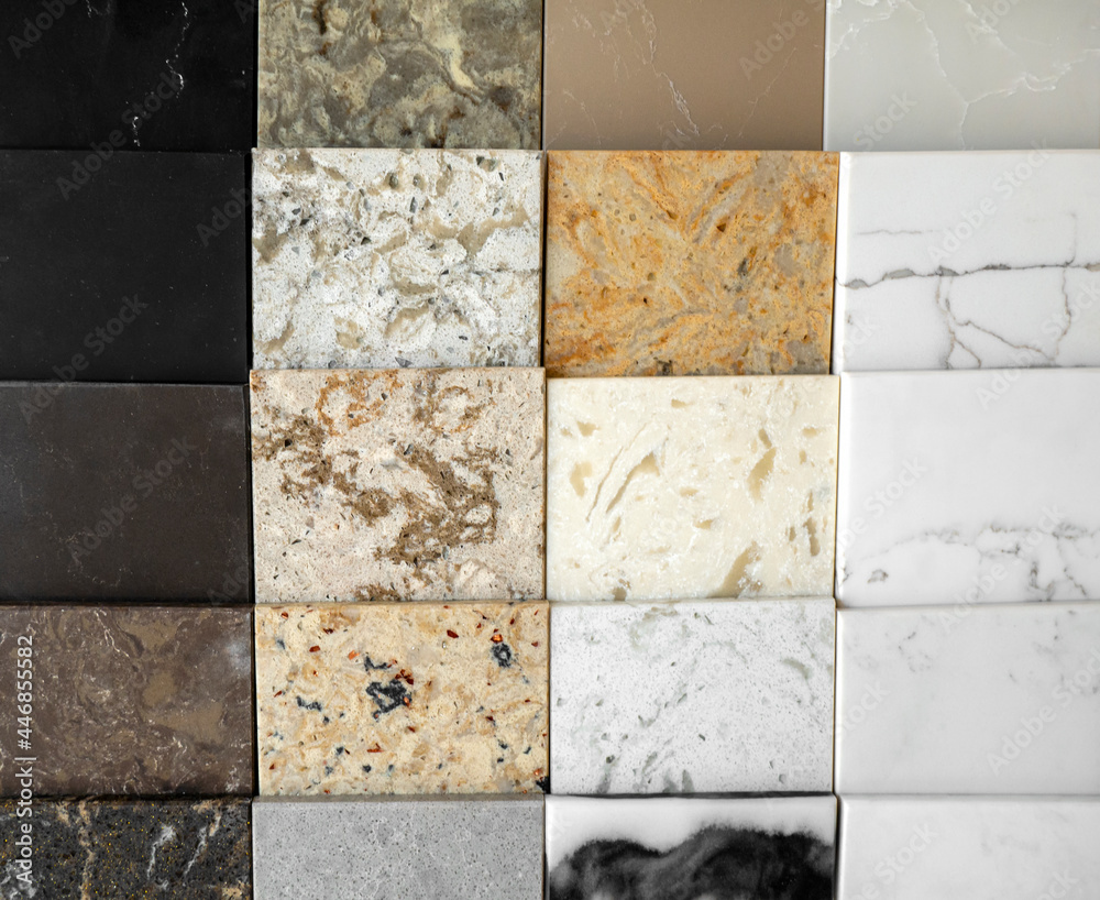 A sample of decorative artificial stone. Natural stone texture for