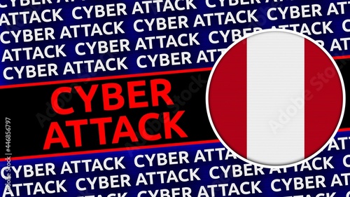 Free Download Peru Circular Flag with Cyber Attack Titles - 3D Illustration - GFXLoad