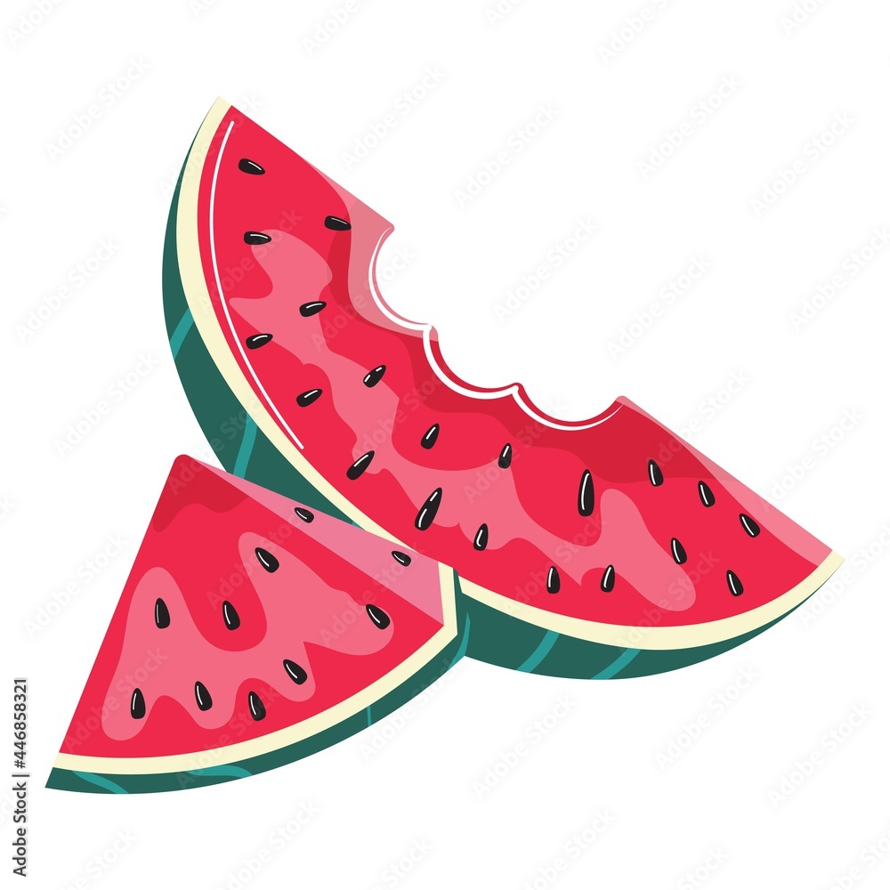 custom made wallpaper toronto digitalWatermelon slices. Cut fruits. Ripe watermelon on white background. 