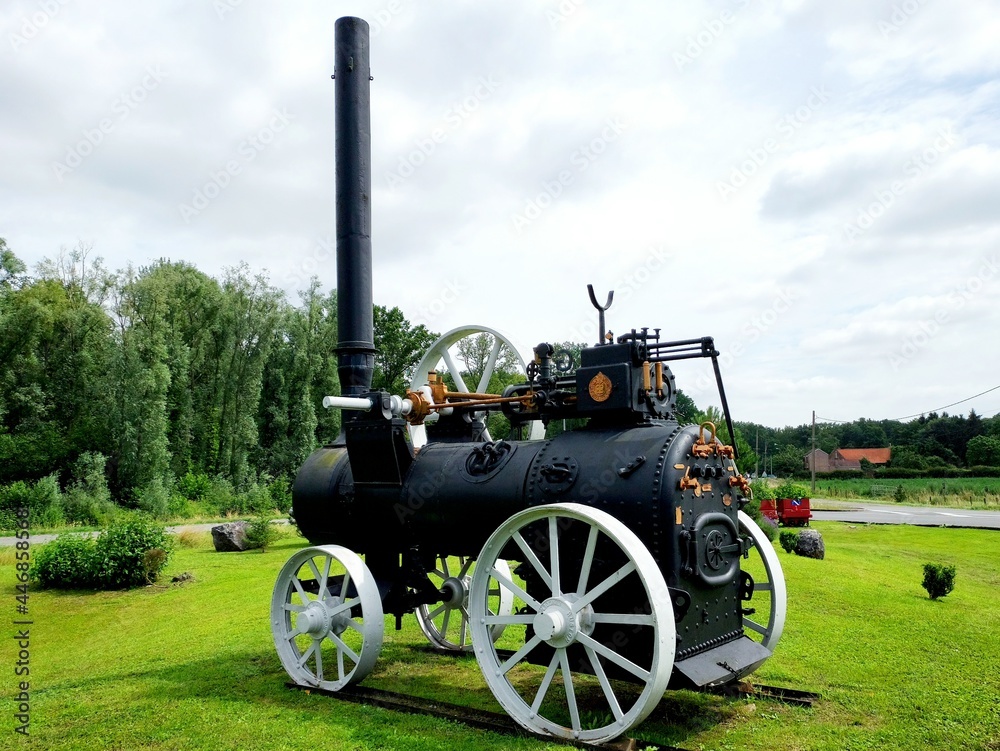 ancienne génératrice et machine à vapeur Lincoln Ruston, Hasnon, Hauts-de-France, Hainaut