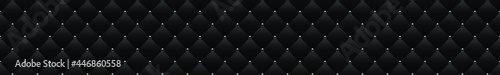 Black luxury background with small black beads and rhombuses. Seamless vector illustration. 