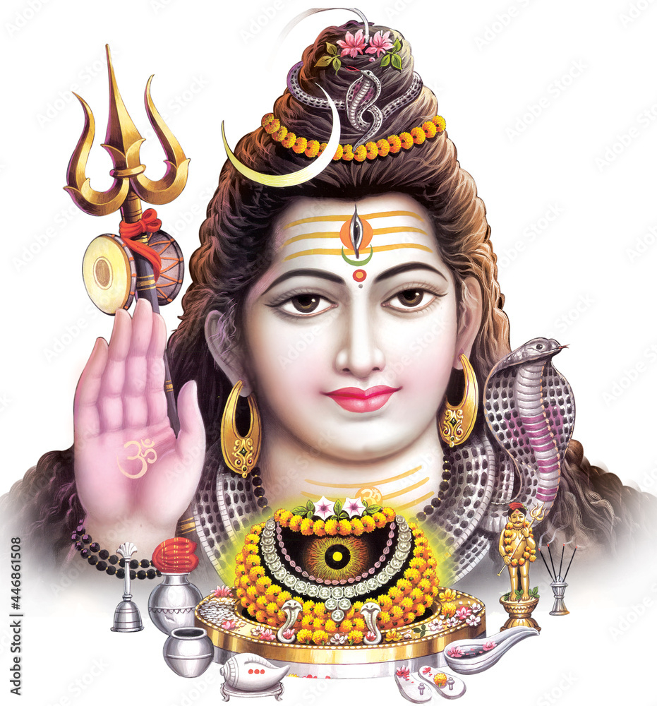 Hindu God Shiva Digital Painting Stock Photo | Adobe Stock