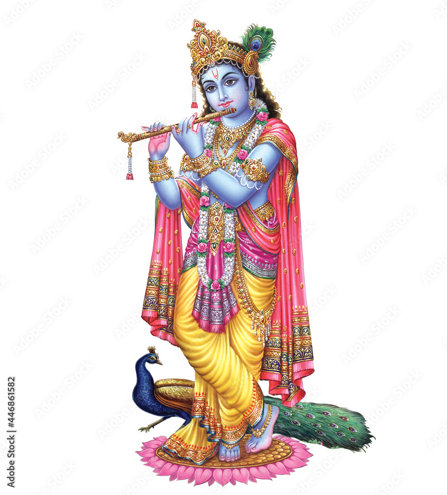 Indian God Lord Krishna High Resolution Illustration