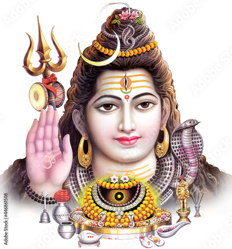 Canvas Print Hindu God Shiva Digital Painting