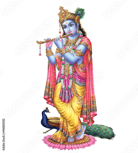 Fototapeta Indian God Lord Krishna High Resolution Illustration