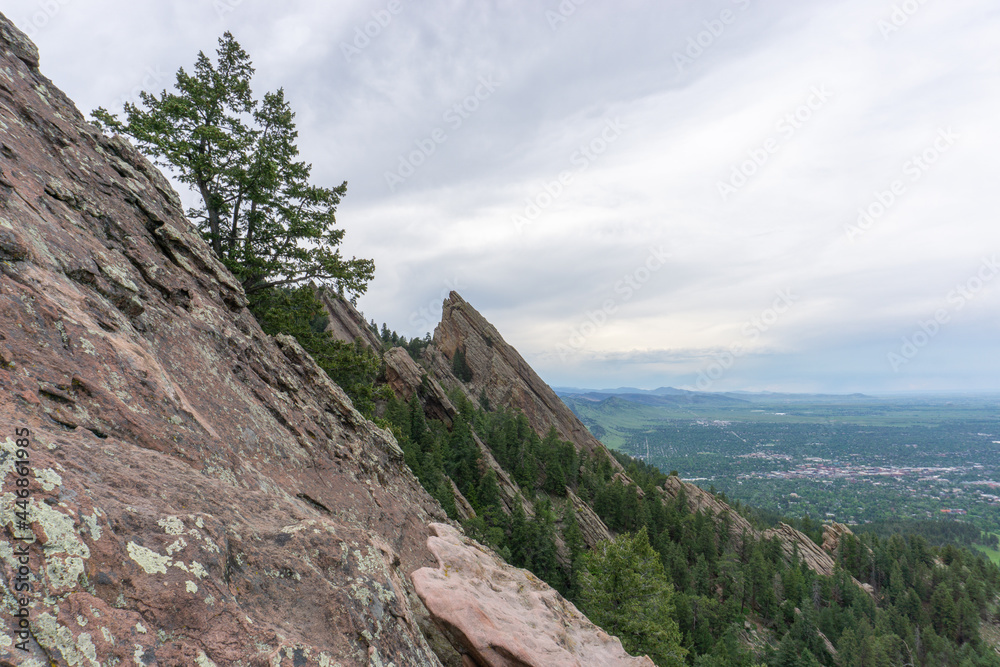 Flatirons of Boulder, Colorado as seen from Royal Arch