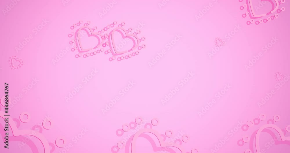 Animation of pink flying hearts on pink background Animation of pink flying hearts on pink background