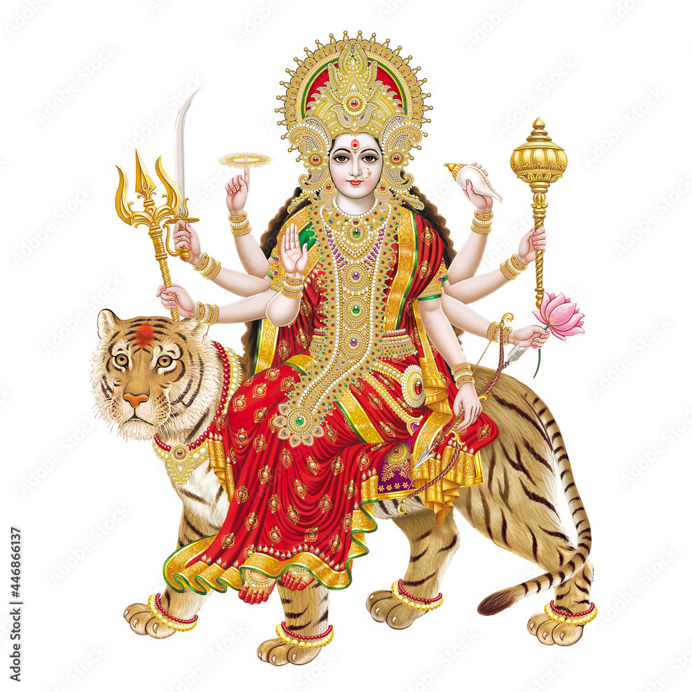 Jai Mata Di, Goddess Durga Stock Photography from a printing house Stock  Photo | Adobe Stock
