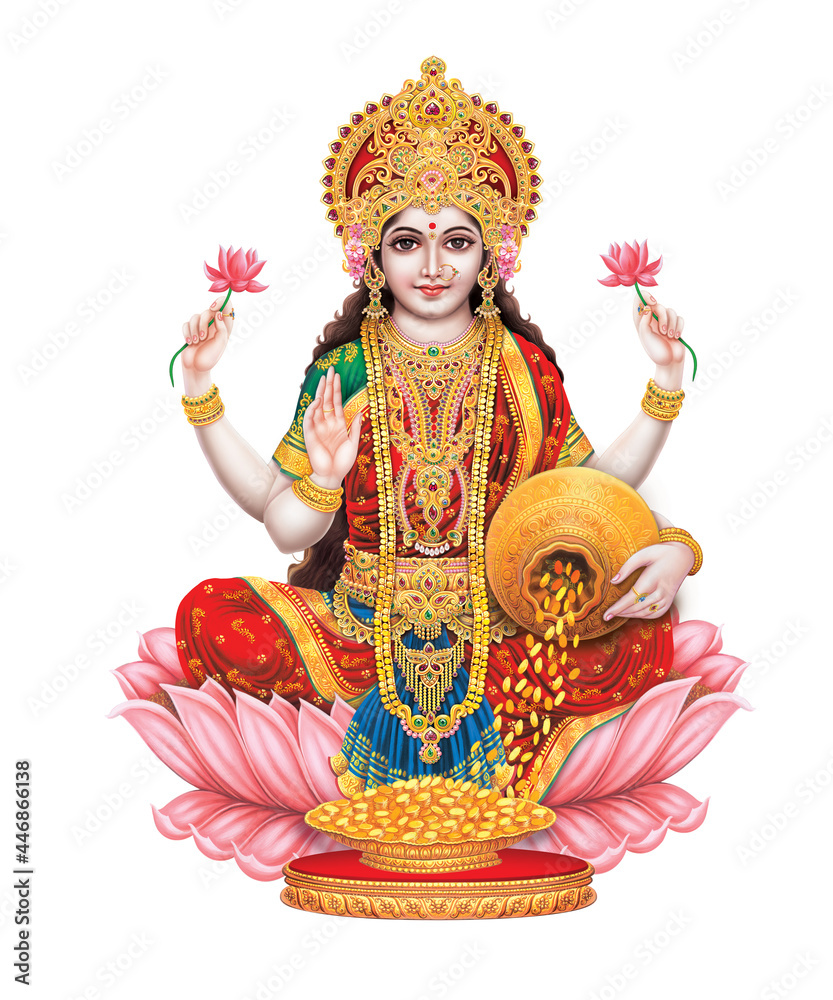 High Resolution Indian Goddess Laxshmi Digital Images - obrazy, fototapety, plakaty 