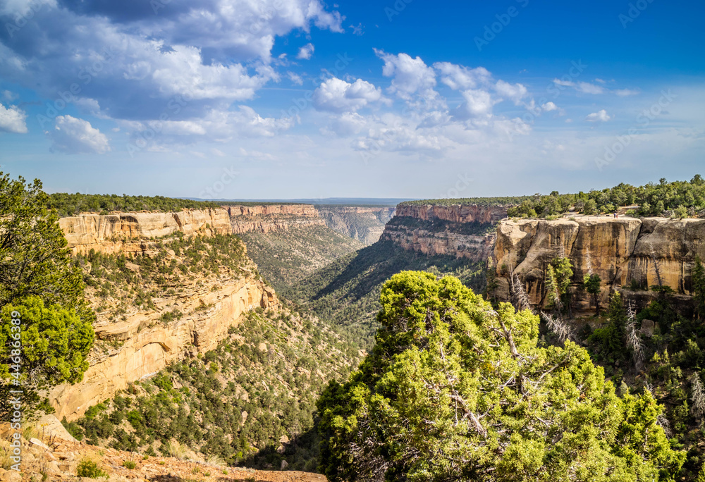 Rocky landscape of the beautiful Mesa Verde National Park, Colorado