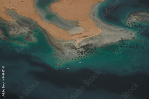 landscape of the red sea from a height of flight