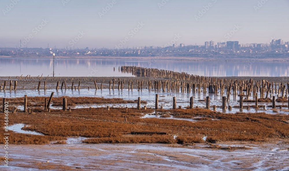 Drying Lake Kuyalnik in Odessa, Ukraine Drying Lake Kuyalnik in Odessa, Ukraine