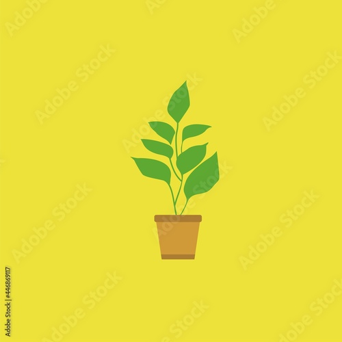 Plant with pot logo design, garden plant logo design vector
