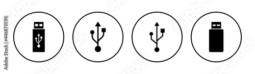 Usb icon set. Flash disk icon vector