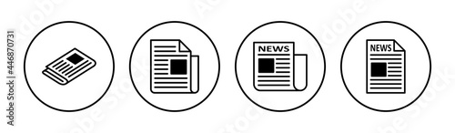 Newspaper icon set. news paper vector sign