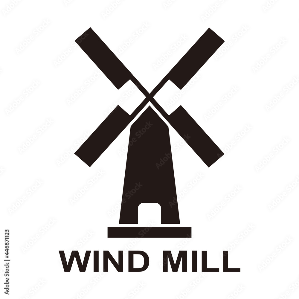 windmill icon vector illustration sign