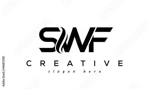 Letter SWF creative logo design vector	 photo