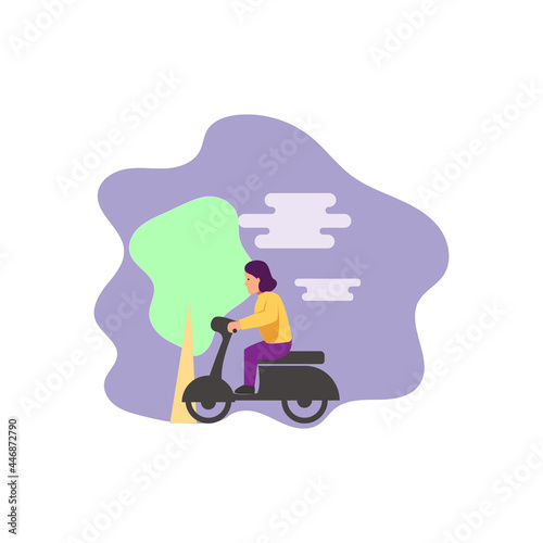 person riding a scooter