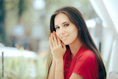 Portrait of a Serene Woman Smiling at the Camera