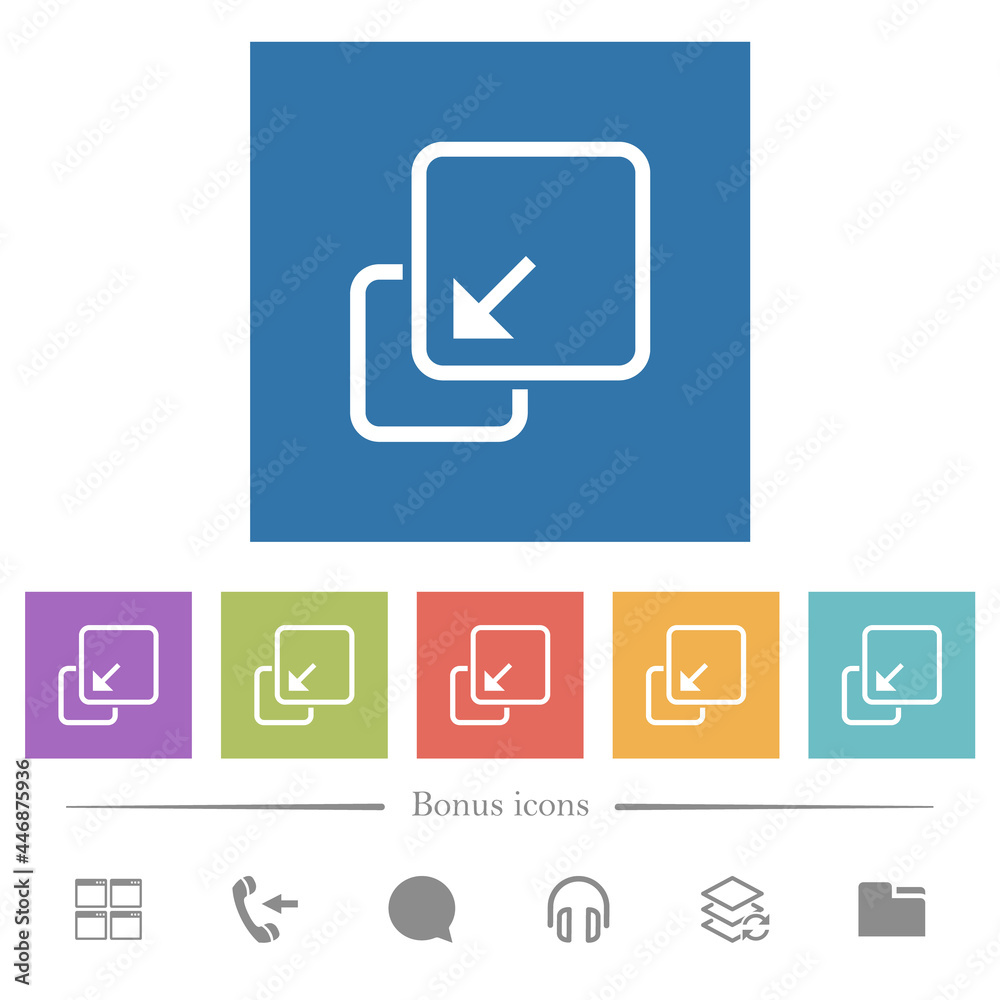Collapse element flat white icons in square backgrounds Collapse element flat white icons in square backgrounds