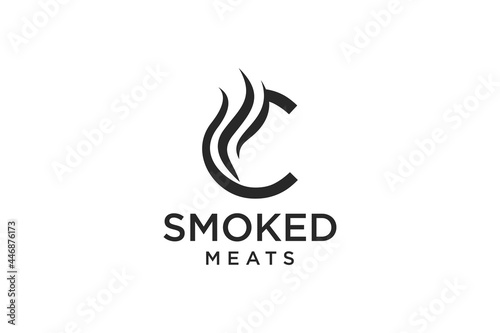 Letter C for Smoky restaurant logo design inspiration