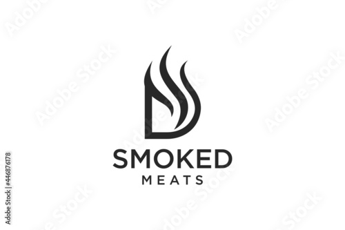 Letter D for Smoky restaurant logo design inspiration