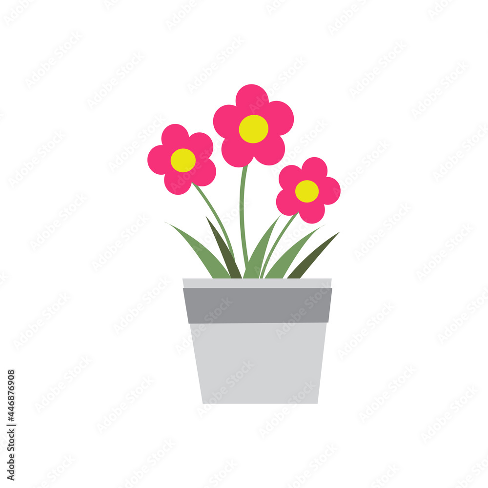 Pink Flower on pot Images Vector