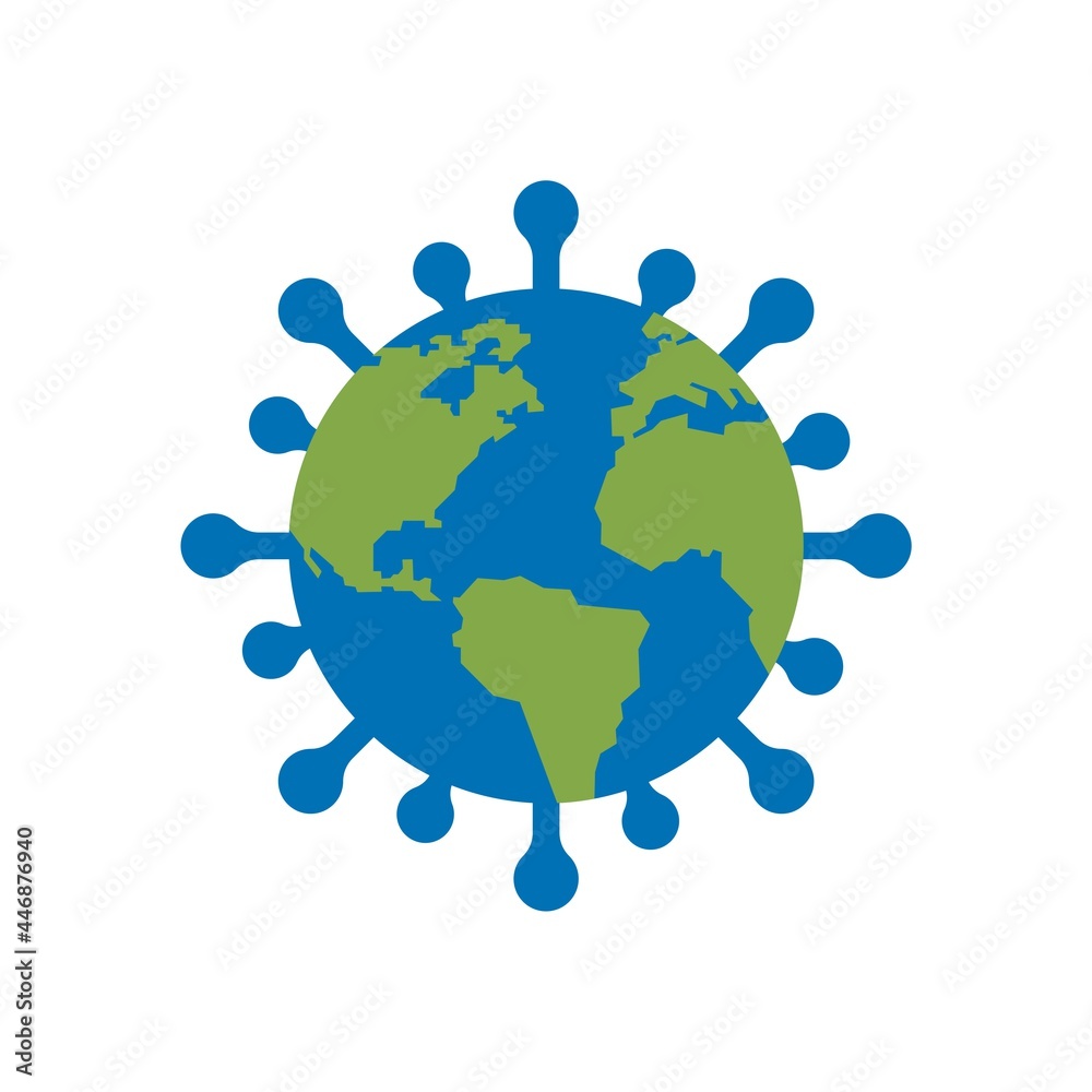 World Earth Corona Virus Vector logo design
