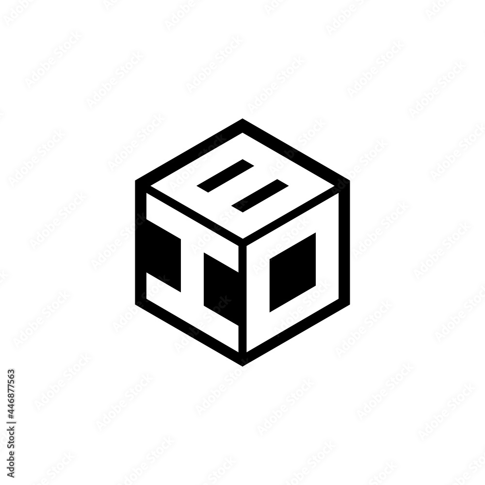 IDB letter logo design with white background in illustrator, cube logo