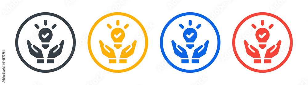 Innovation, idea, creativity, invention icon on circle sign. Innovation, idea, creativity, invention icon on circle sign.