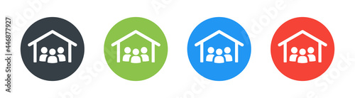 Flatshare, roommates, living together icon vector illustration. Accommodation concept photo