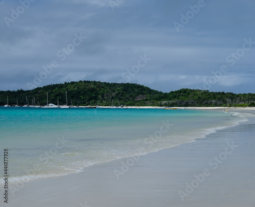 The white sand and turquoise sea of Whitehaven Beach.